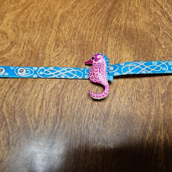 Hand Crafted Jewelry - Genuine Leather Sea Horse Leather Bracelet